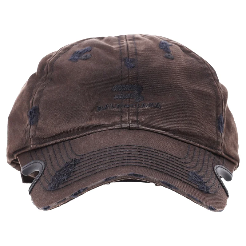 Balenciaga Sporty B Sunfaded Baseball Cap in Brown Cotton