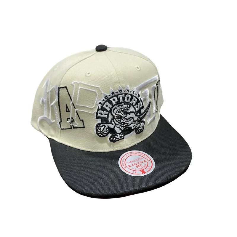 Men's Nba Toronto Raptors Hype Type Snapback Hat In Cream/black