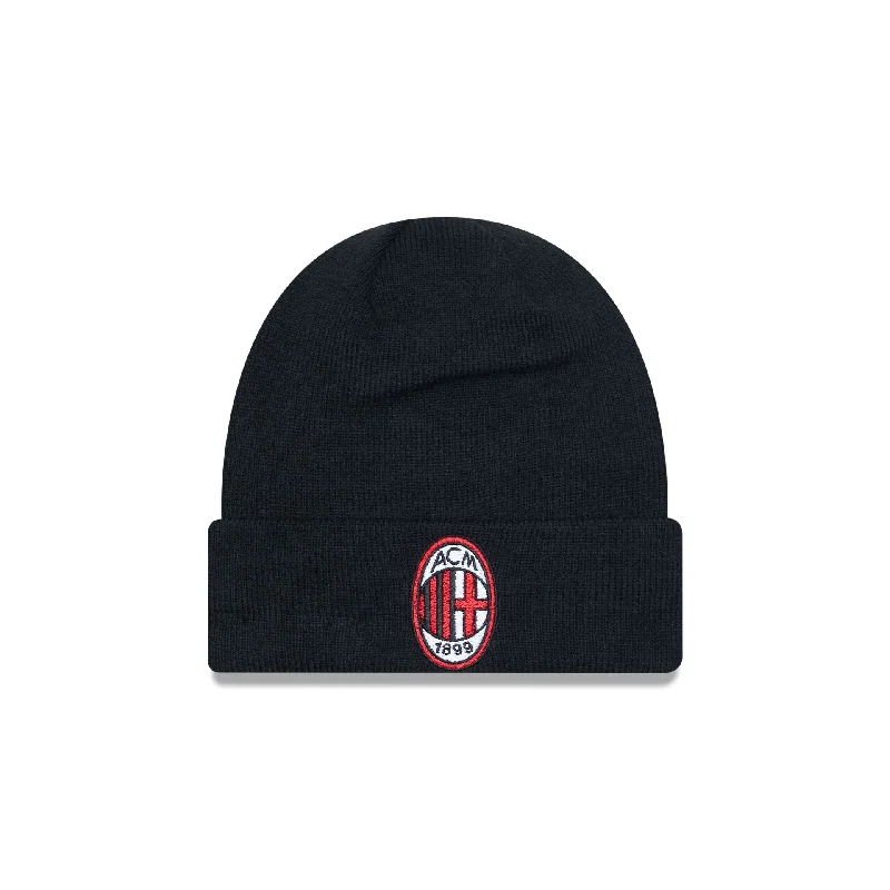 AC Milan Black Cuff Knit Beanie Hat