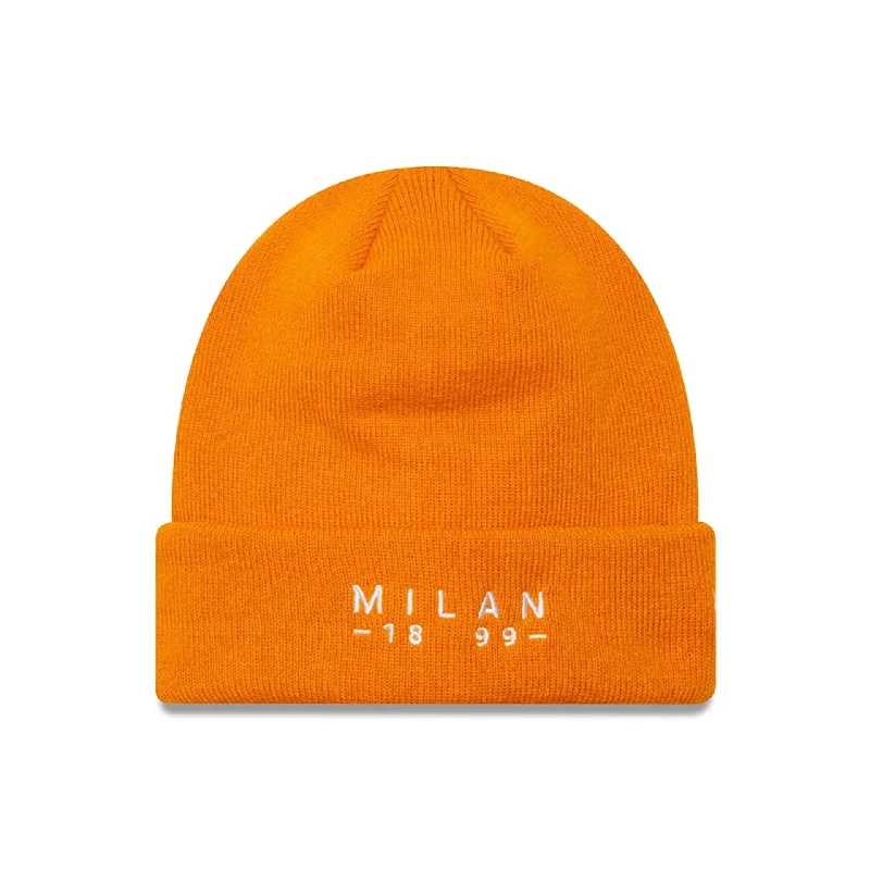 AC Milan Seasonal Wordmark Orange Cuff Knit Beanie Hat