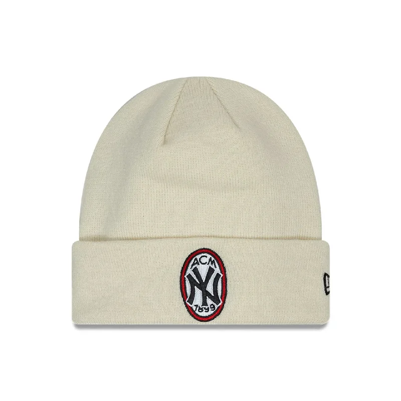 AC Milan x New York Yankees Script Stone Cuff Knit Beanie Hat