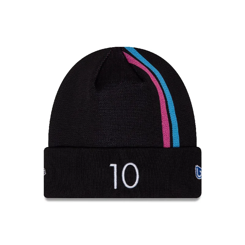 Alpine Racing Pierre Gasly Black Stripe Cuff Knit Beanie Hat