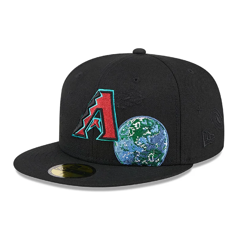 Arizona Diamondbacks Global Black 59FIFTY Fitted Cap