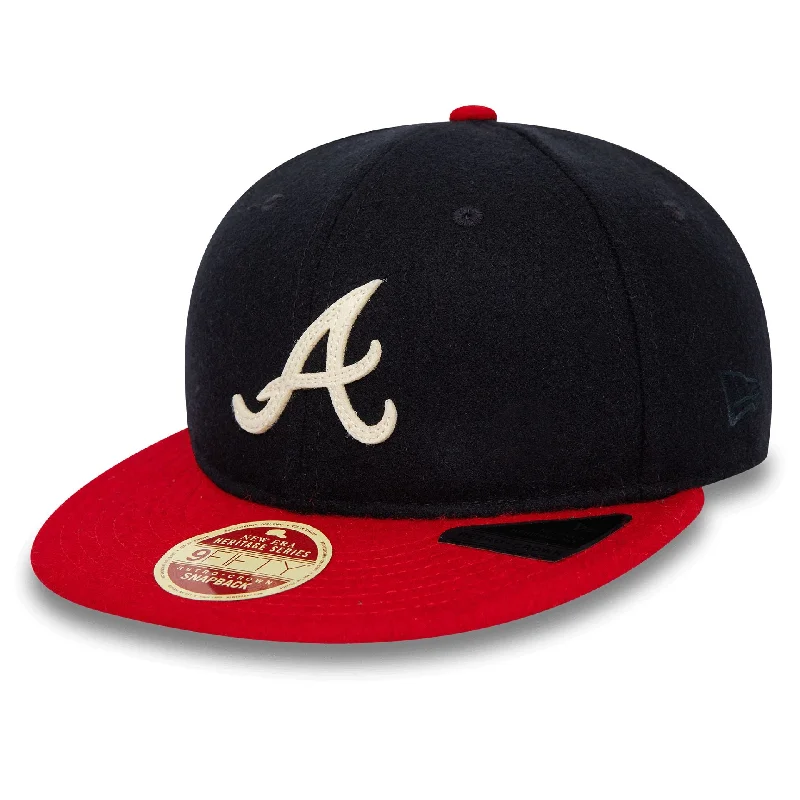 Atlanta Braves Heritage Series Navy Retro Crown 9FIFTY Strapback Cap