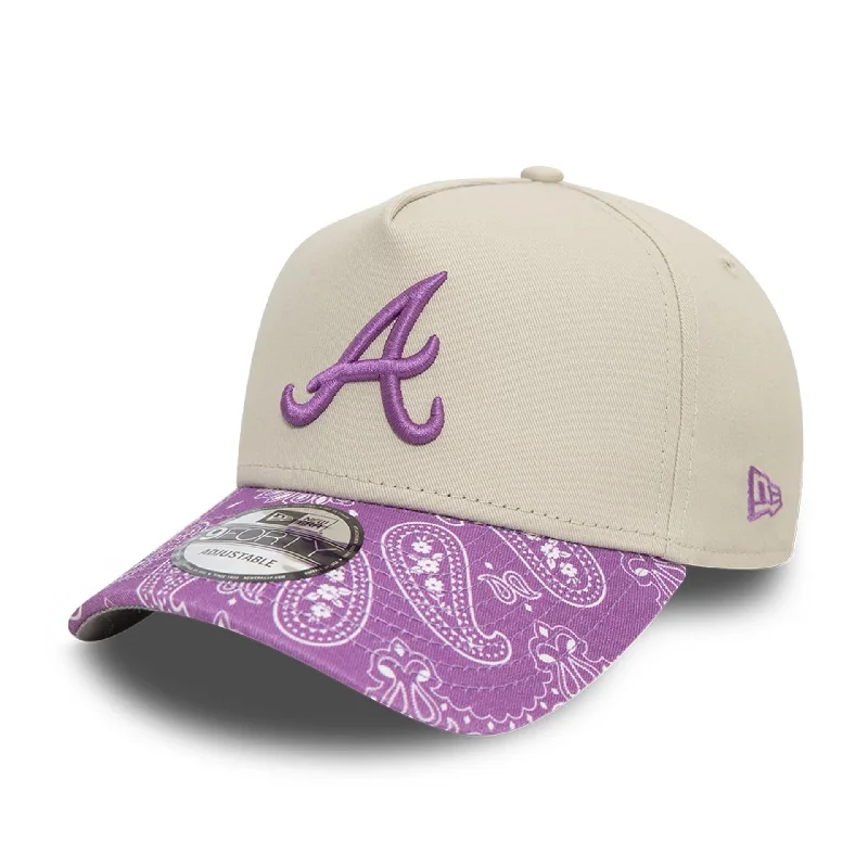 Atlanta Braves Pastel Paisley Light Beige 9FORTY A-Frame Adjustable Cap