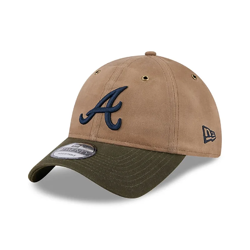 Atlanta Braves Wax Canvas Brown 9TWENTY Adjustable Cap