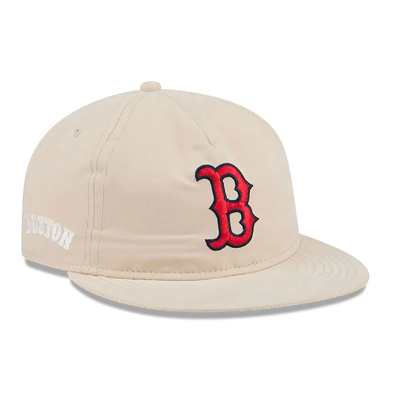 Boston Red Sox Brushed Nylon Light Beige Retro Crown 9FIFTY Strapback Cap