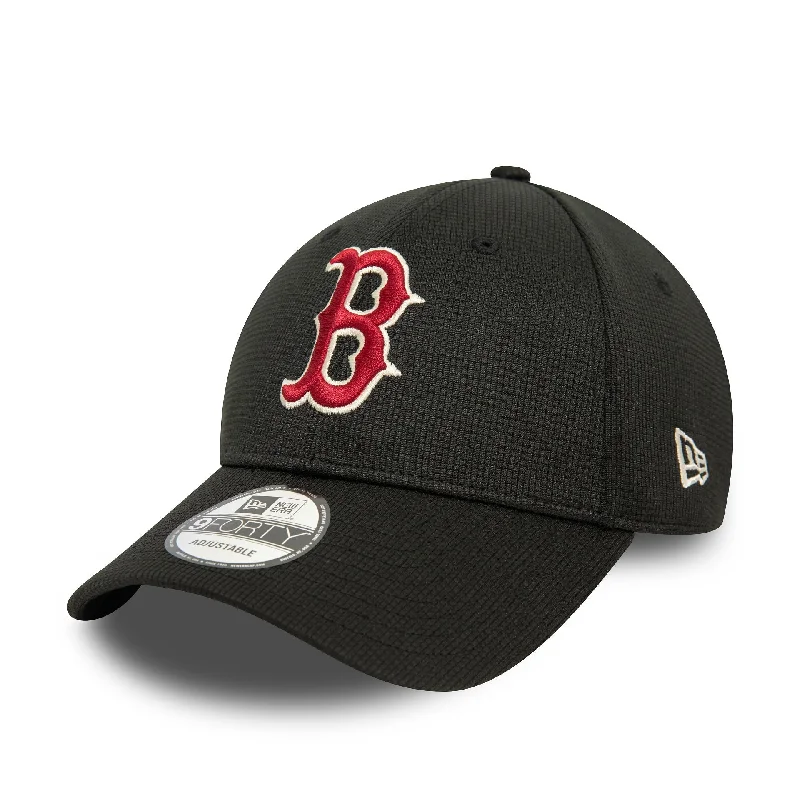 Boston Red Sox Pivot Knit Black 9FORTY Adjustable Cap