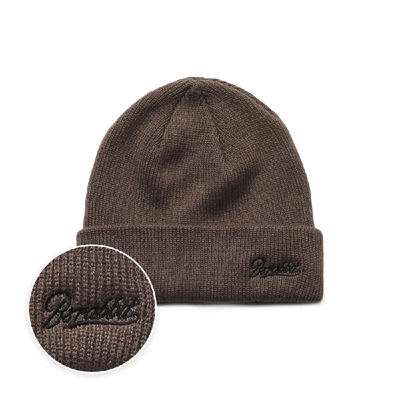 LOGO EMBR BEANIE BROWN