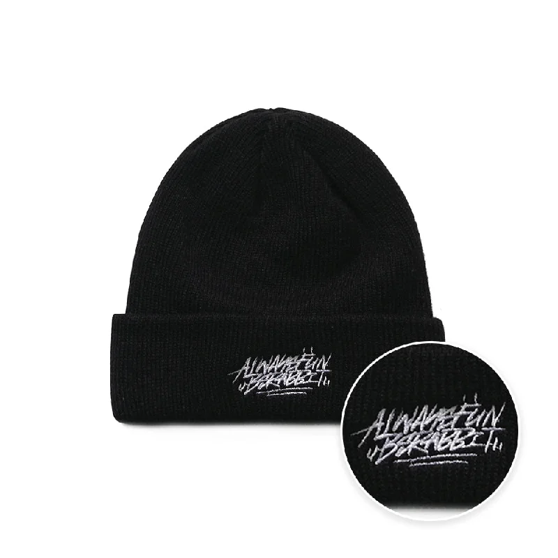 BSRAWF EMBR BEANIE BLACK