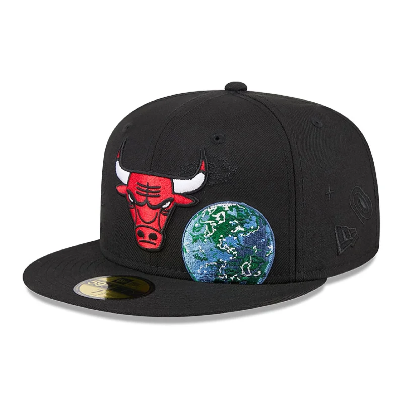 Chicago Bulls Global Black 59FIFTY Fitted Cap