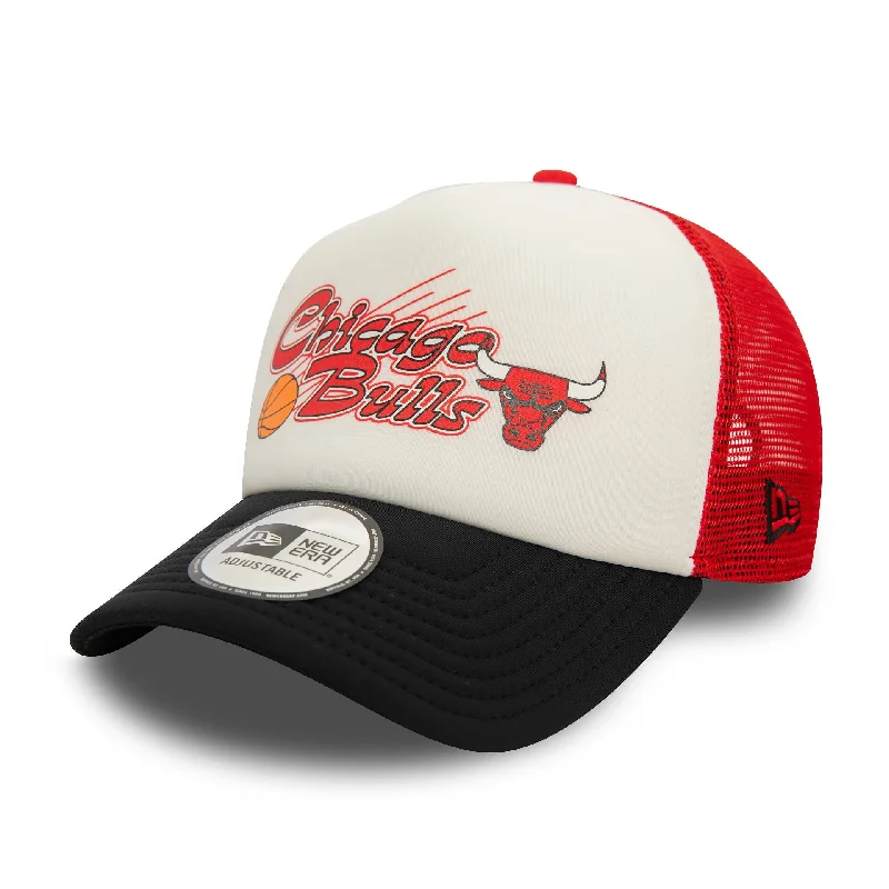 Chicago Bulls NBA Graphic Red 9FORTY E-Frame Adjustable Trucker Cap