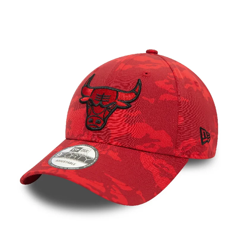 Chicago Bulls Tonal Camo All Over Print Red 9FORTY Adjustable Cap