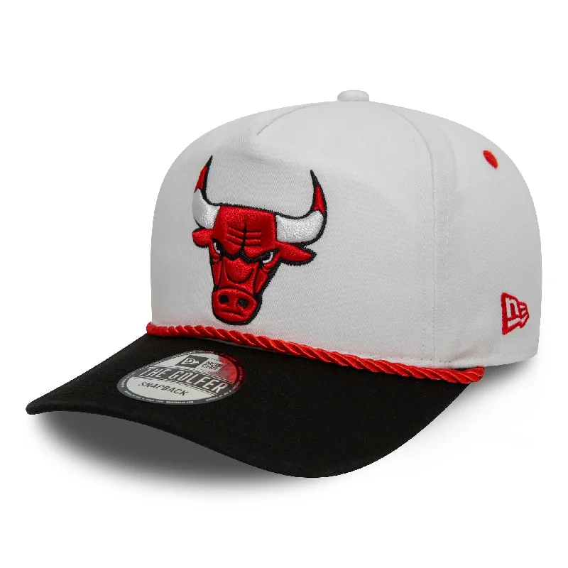 Chicago Bulls Washed NBA White Golfer Snapback Cap