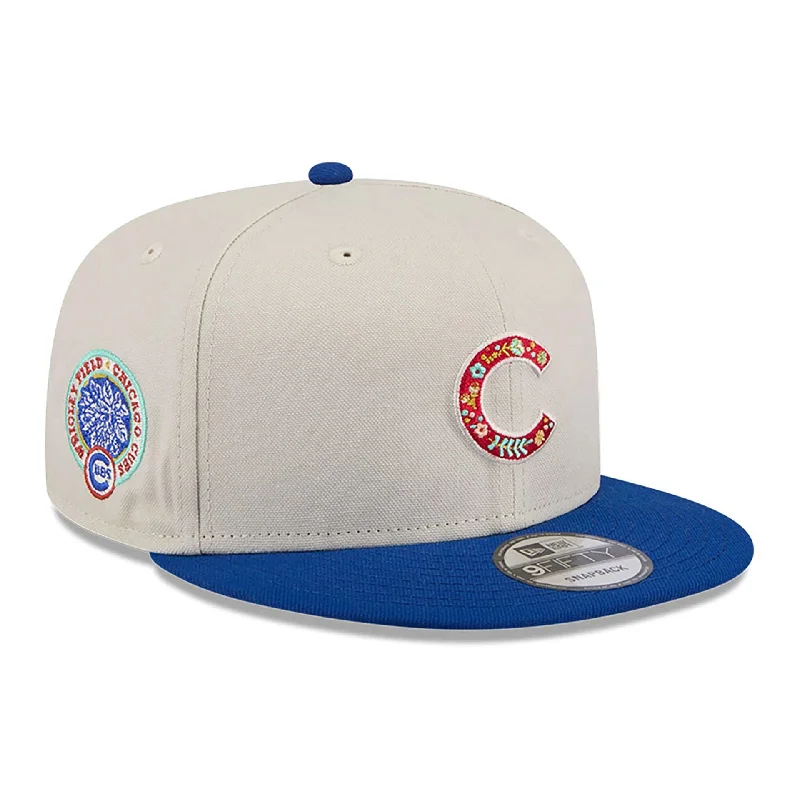 Chicago Cubs Floral Fill Light Beige 9FIFTY Snapback Cap