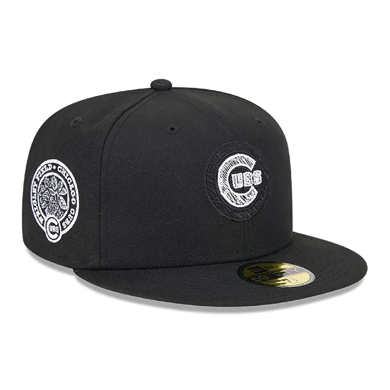 Chicago Cubs MLB Hi Vis Doodles Black 59FIFTY Fitted Cap