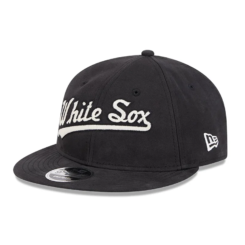 Chicago White Sox Vintage Black Retro Crown 9FIFTY Strapback Cap