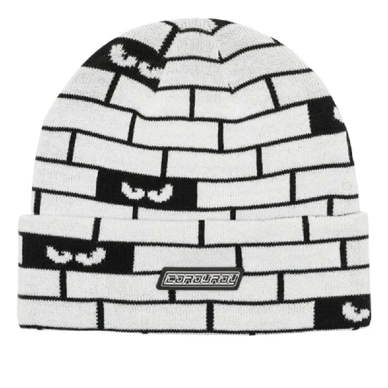 Corduroy Bricks Beanie - White