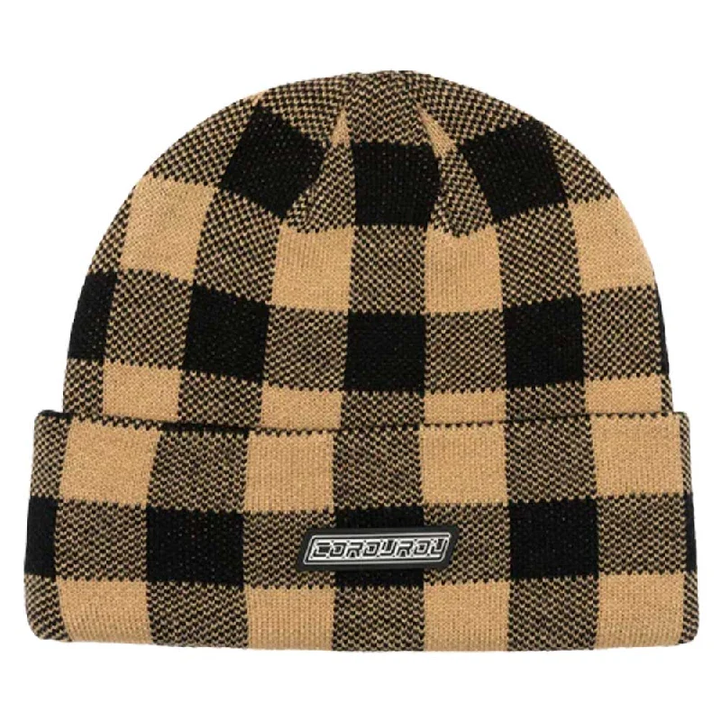 Corduroy Fuzz Beanie - Khaki