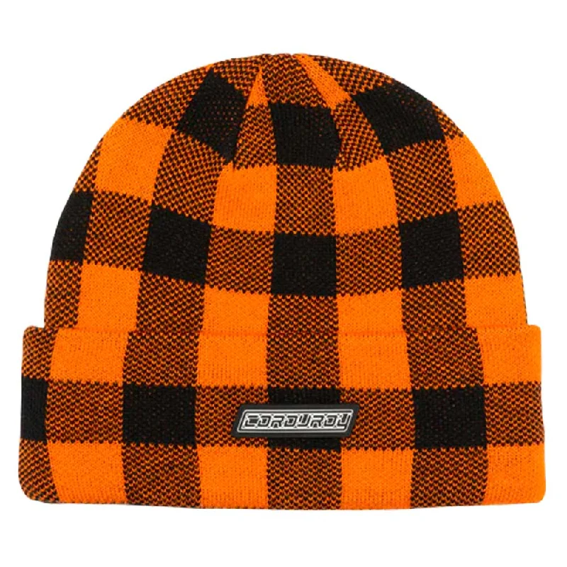 Corduroy Fuzz Beanie - Orange