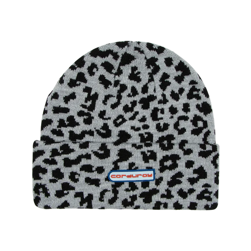 Corduroy Meow Beanie - Grey