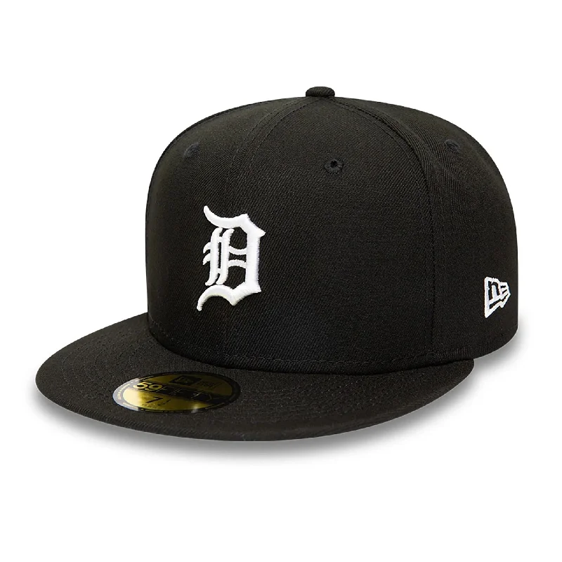 Detroit Tigers MLB Black and White 59FIFTY Fitted Cap