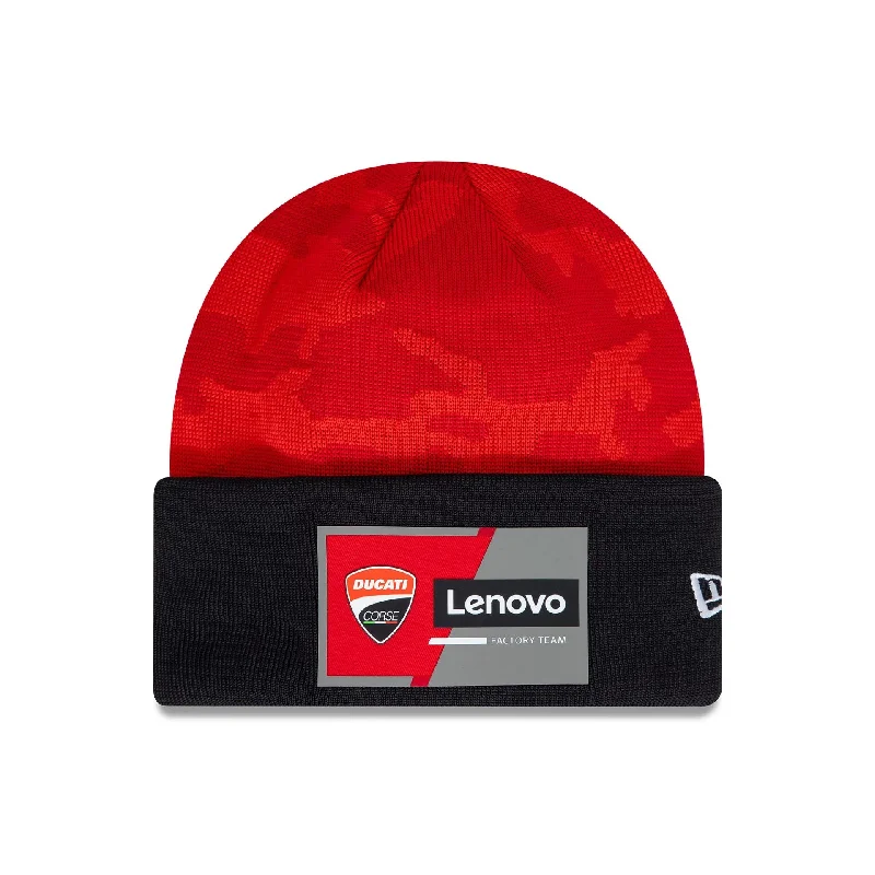 Ducati Team Camo Red Cuff Knit Beanie Hat