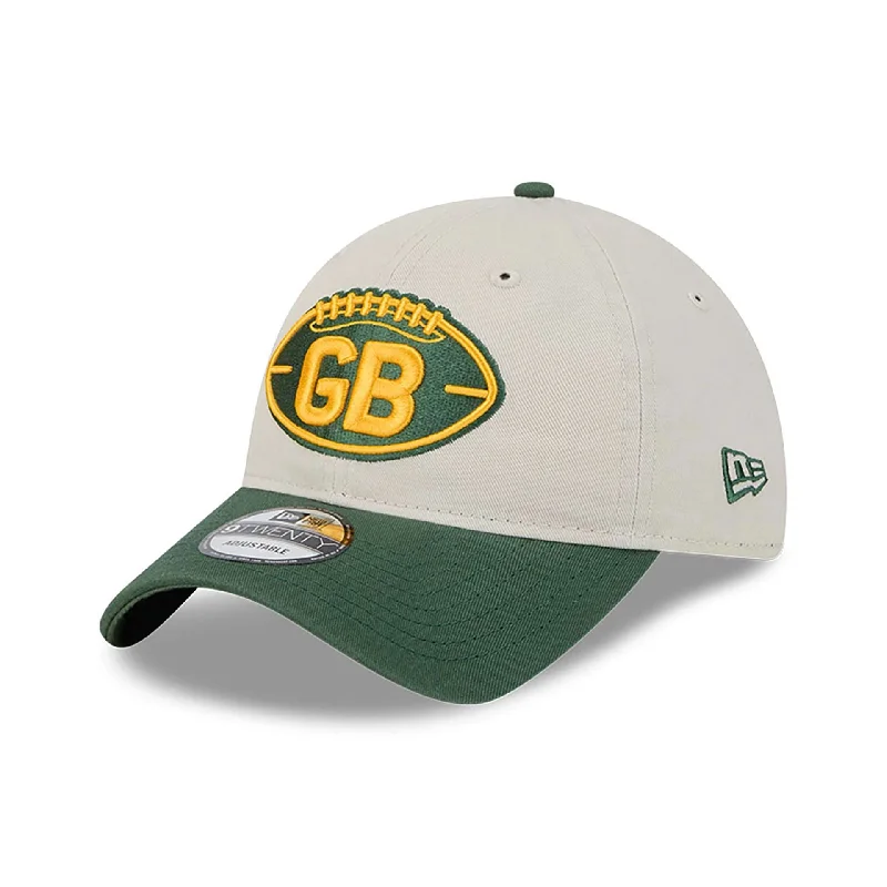 Green Bay Packers NFL Sideline 2024 Historic Beige 9TWENTY Adjustable Cap