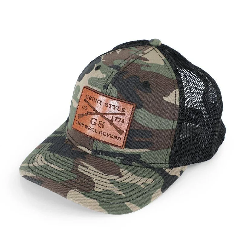 Camo Leather Logo Hat