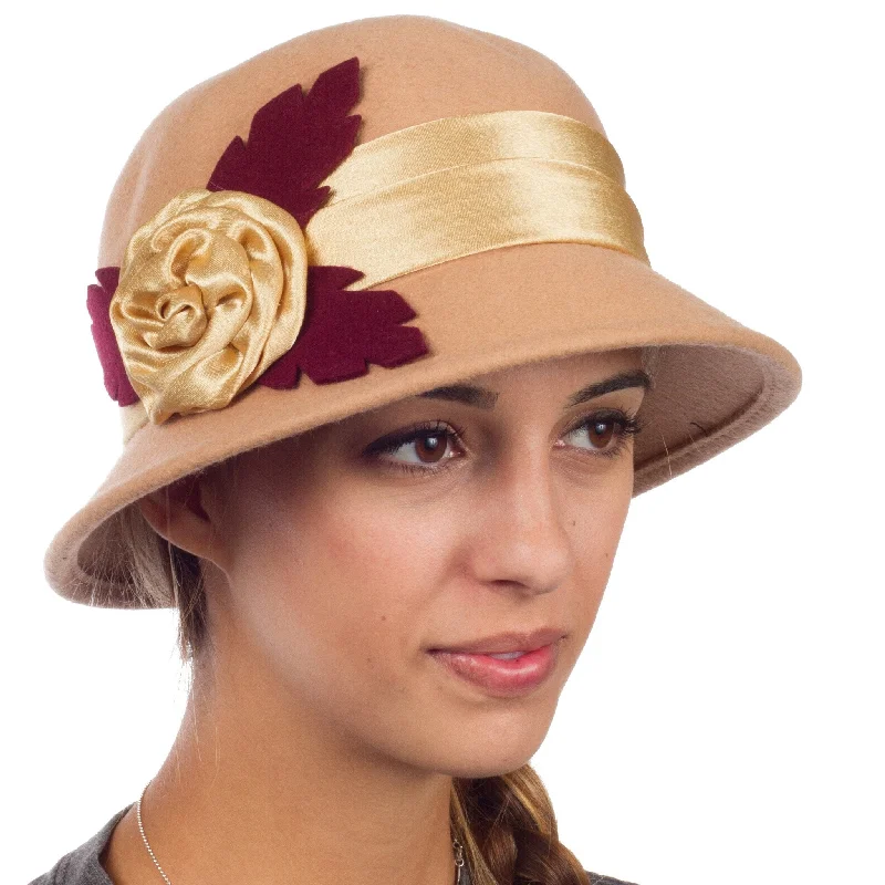 Sakkas Farrah Vintage Style Wool Cloche Hat