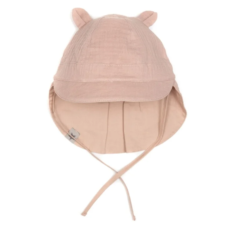 Huttelihut Muslin Safari Sunhat w. Ears Old Rose