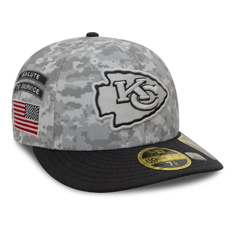 Kansas City Chiefs NFL Salute To Service 2024 Charcoal Low Profile 59FIFTY Fitted Cap