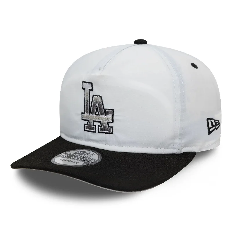 LA Dodgers Chrome Logo White Golfer Snapback Cap