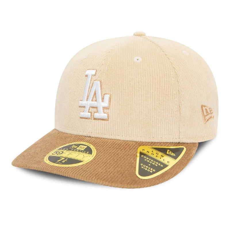 LA Dodgers Cord Light Beige Low Profile 59FIFTY Fitted Cap