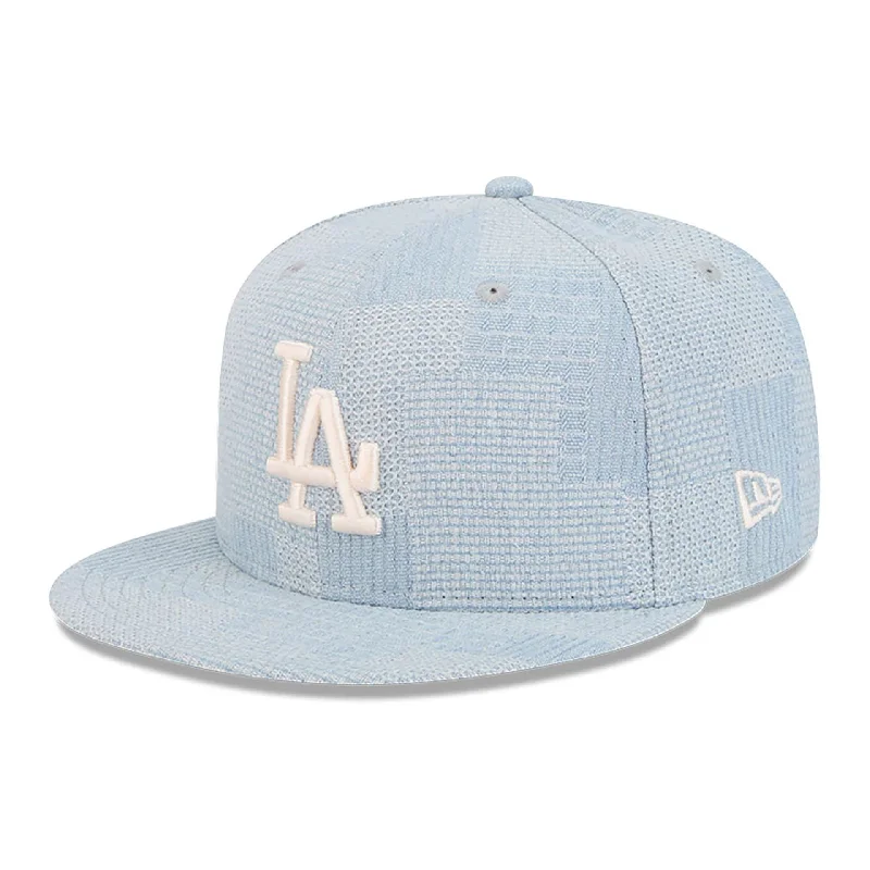 LA Dodgers Denim Patchwork Open Blue 9FIFTY Snapback Cap