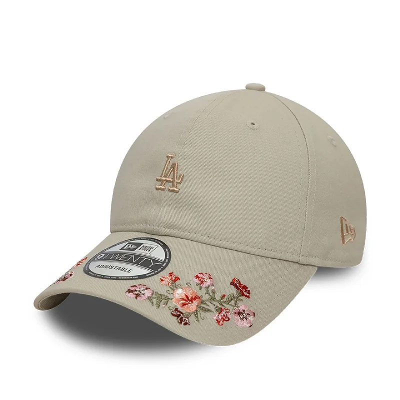 LA Dodgers Floral Visor Light Beige 9TWENTY Adjustable Cap