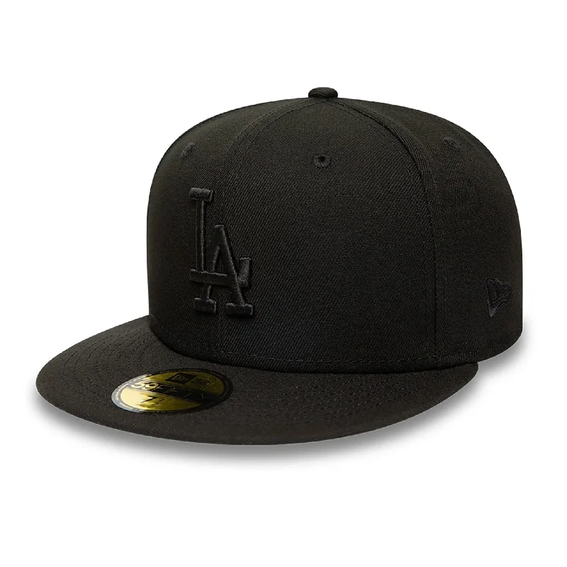 LA Dodgers MLB Black on Black 59FIFTY Fitted Cap