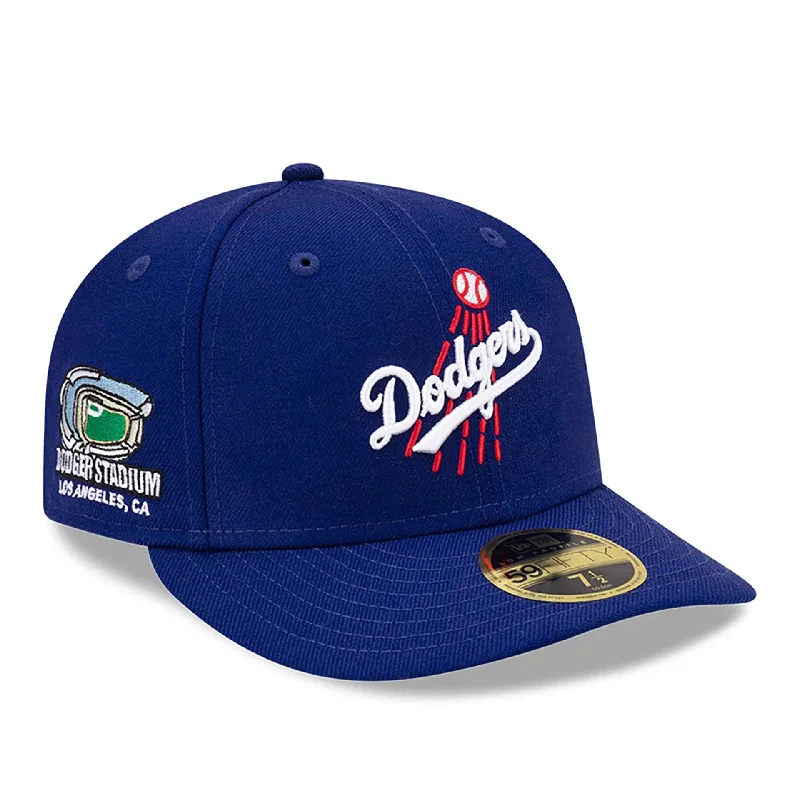 LA Dodgers MLB Team Logo Dark Blue Low Profile 59FIFTY Fitted Cap