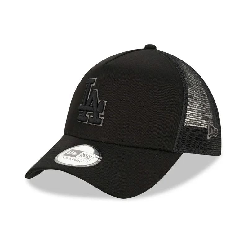 LA Dodgers Tonal Black A-Frame Trucker Cap