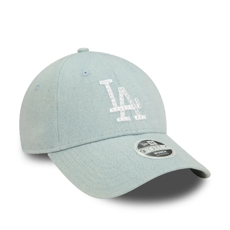 LA Dodgers Womens Diamante Denim Light Blue 9FORTY Adjustable Cap