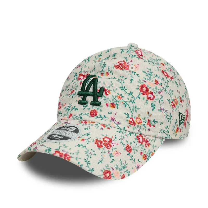 LA Dodgers Womens Floral Cord Light Beige 9TWENTY Adjustable Cap