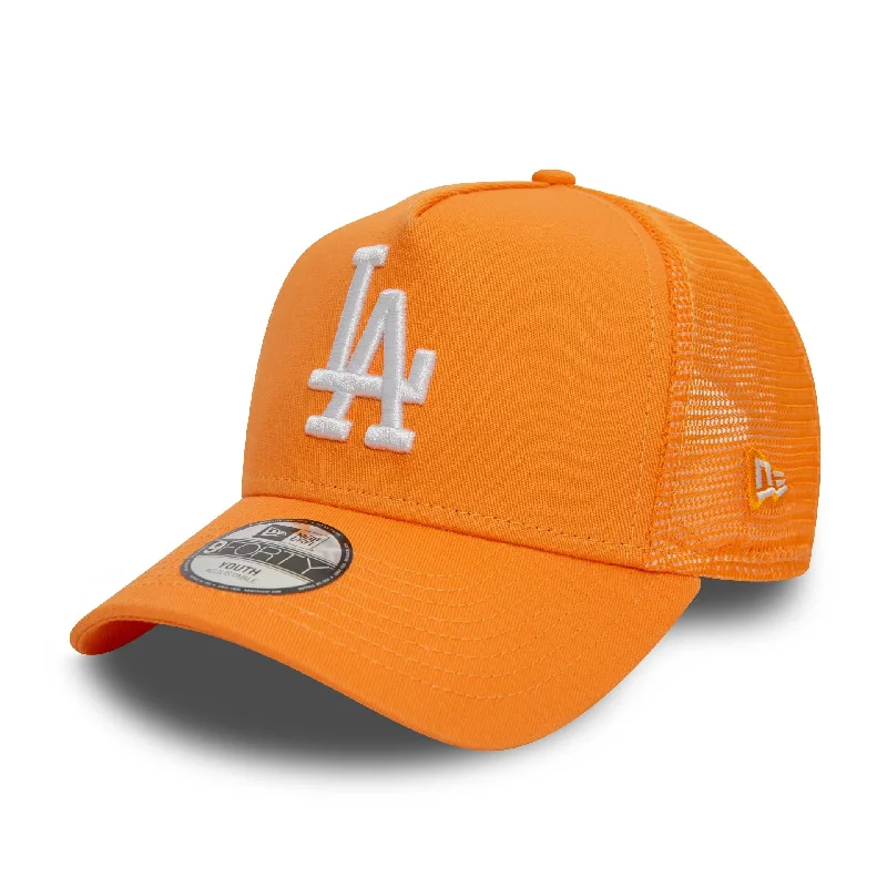 LA Dodgers Youth League Essential Orange 9FORTY A-Frame Adjustable Trucker Cap