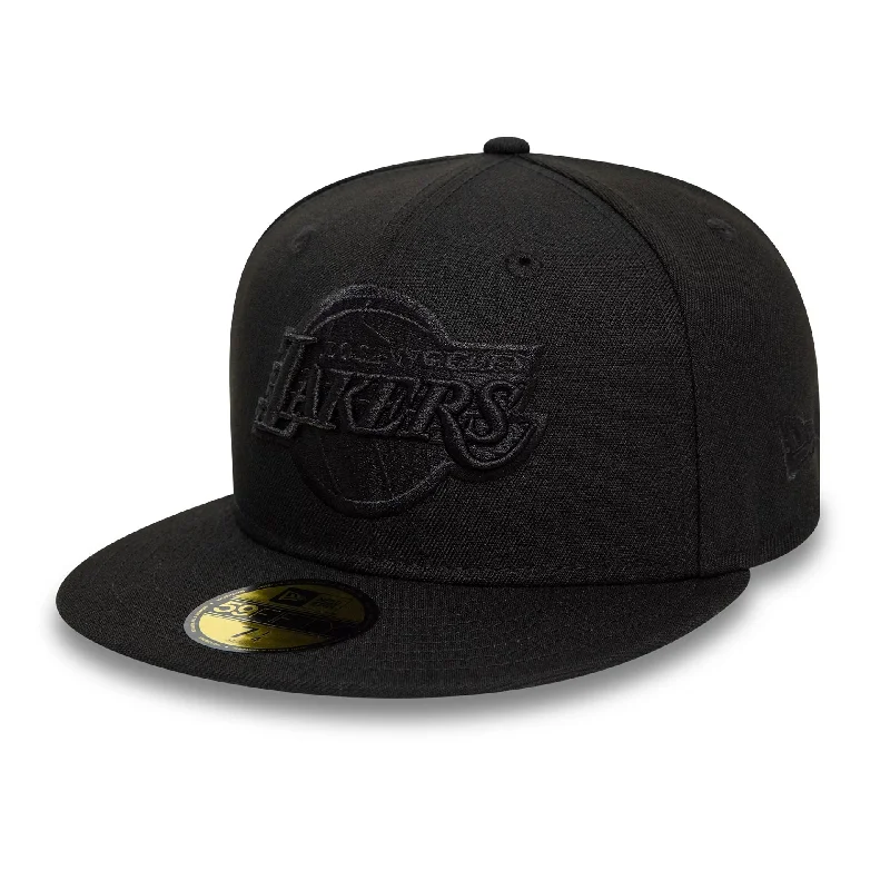 LA Lakers Black On Black NBA Essential Black 59FIFTY Fitted Cap