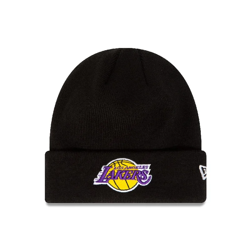 LA Lakers Essential Black Cuff Knit Beanie Hat