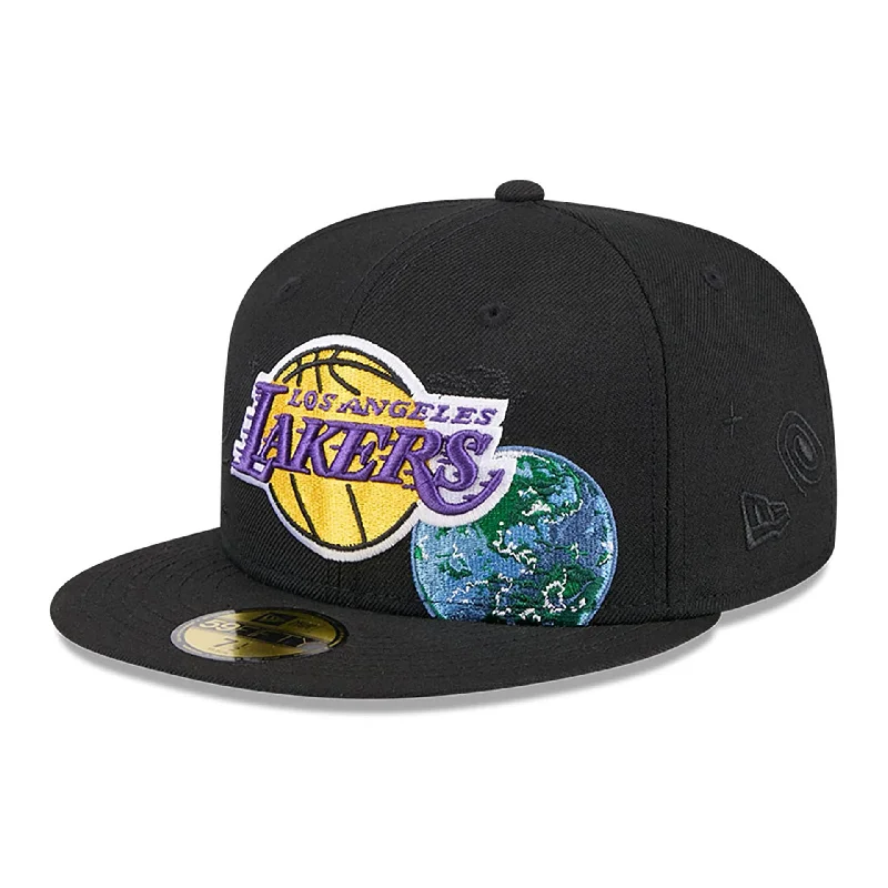 LA Lakers Global Black 59FIFTY Fitted Cap