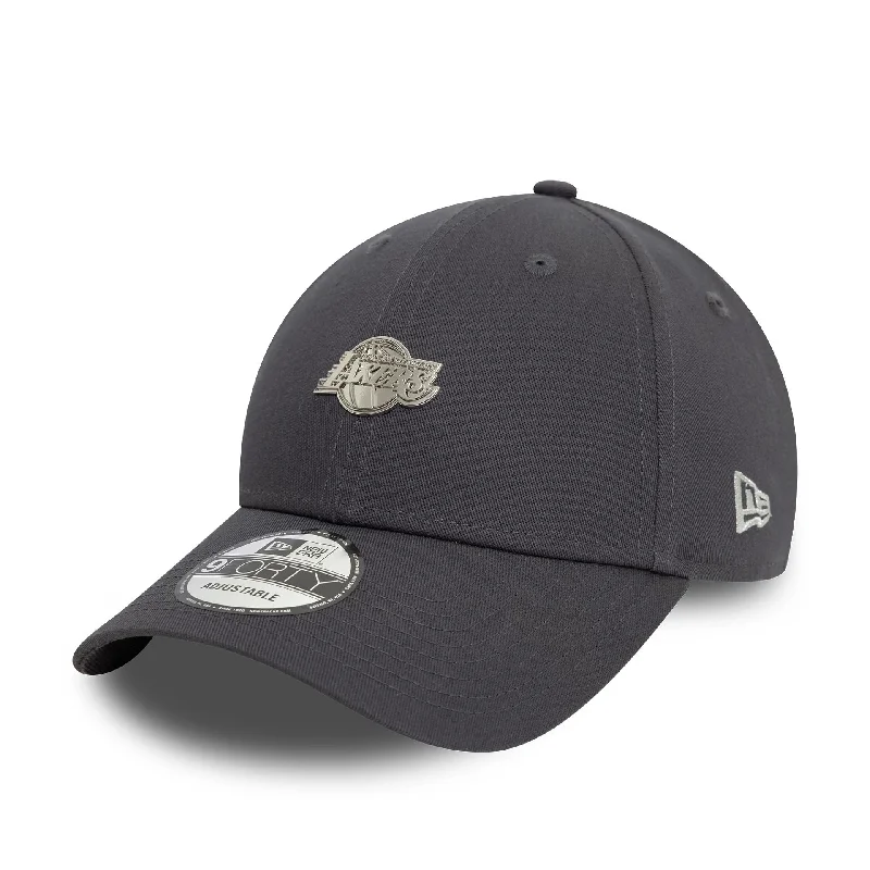 LA Lakers Metallic Pin Dark Grey 9FORTY Adjustable Cap