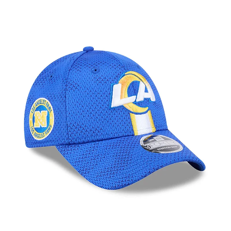 LA Rams NFL Sideline 2024 Bright Blue 9FORTY Stretch Snap Cap