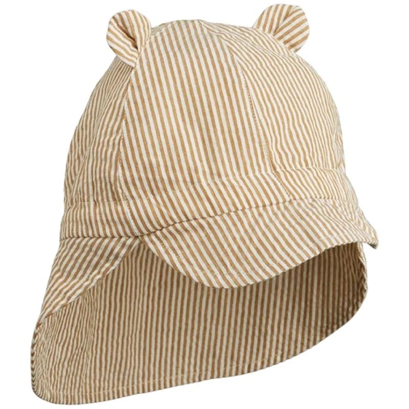 Liewood Gorm Sun Hat Stripe Golden Caramel/Creme de la Creme