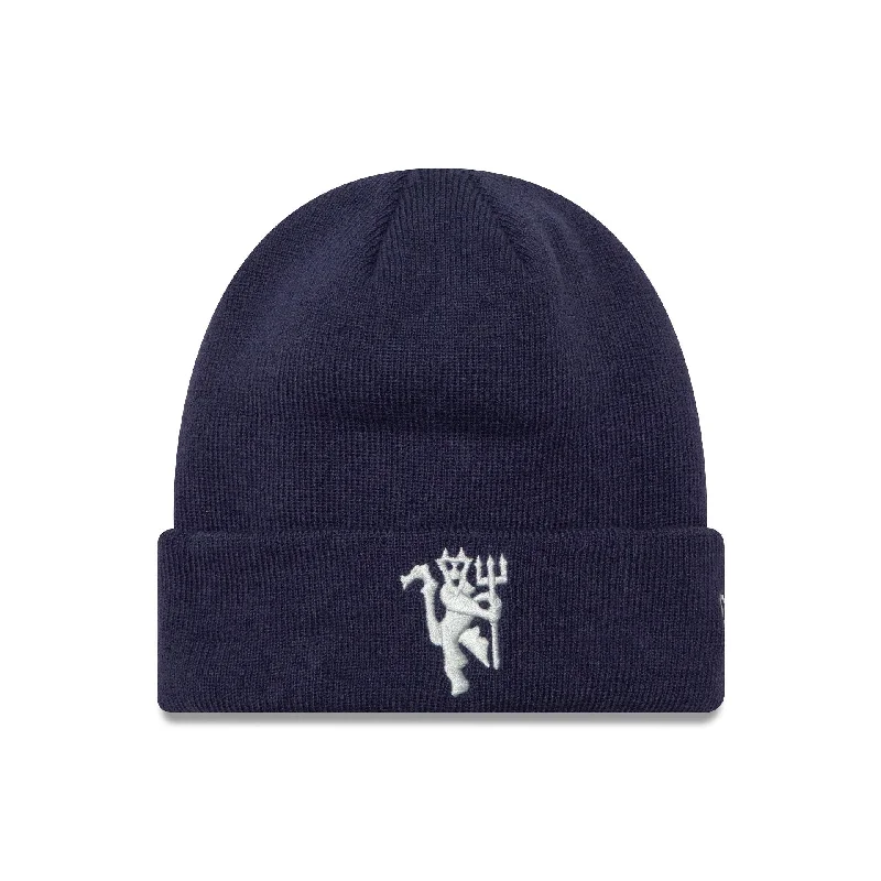 Manchester United FC Seasonal Navy Cuff Knit Beanie Hat