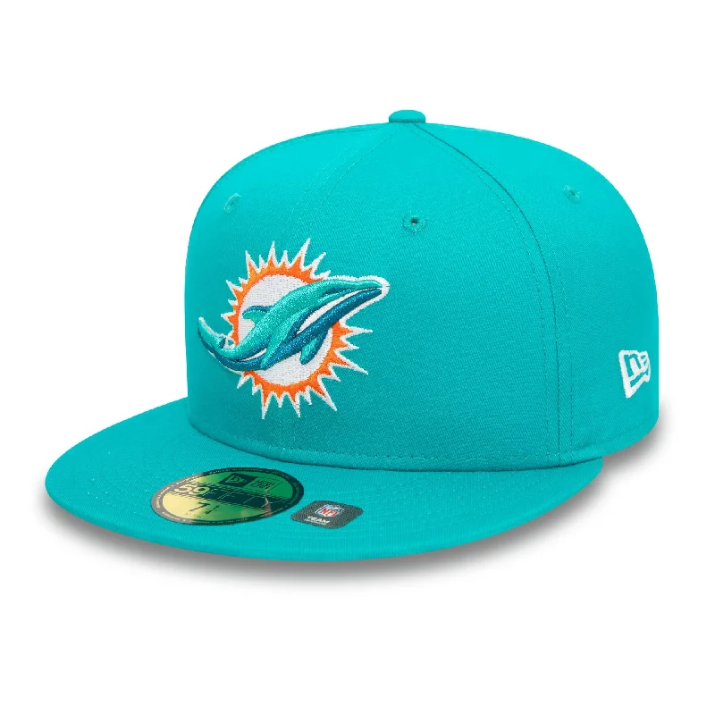 Miami Dolphins NFL Official Team Colours Turquoise 59FIFTY Fitted Cap